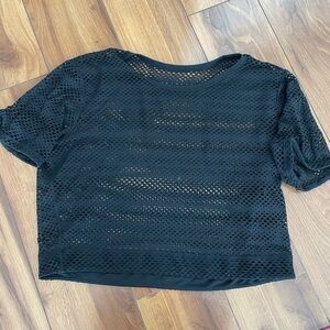 lululemon athletica Black Mesh Crop Top